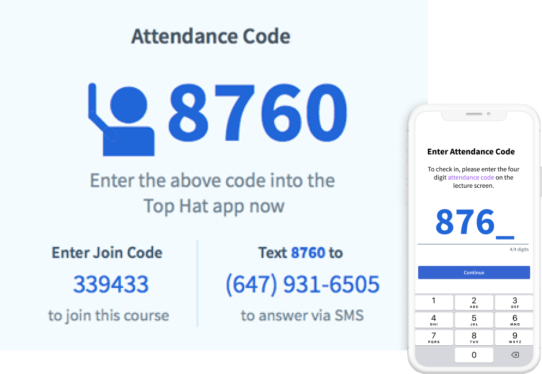 An instructive graphic that details how an attendance code easily collects information with your cell phone.