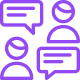 live chat and discussions icon