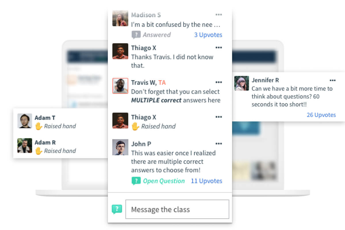 Live chat and discussions