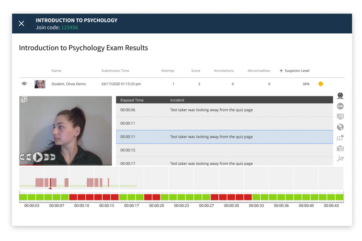 Secure online tests and exams