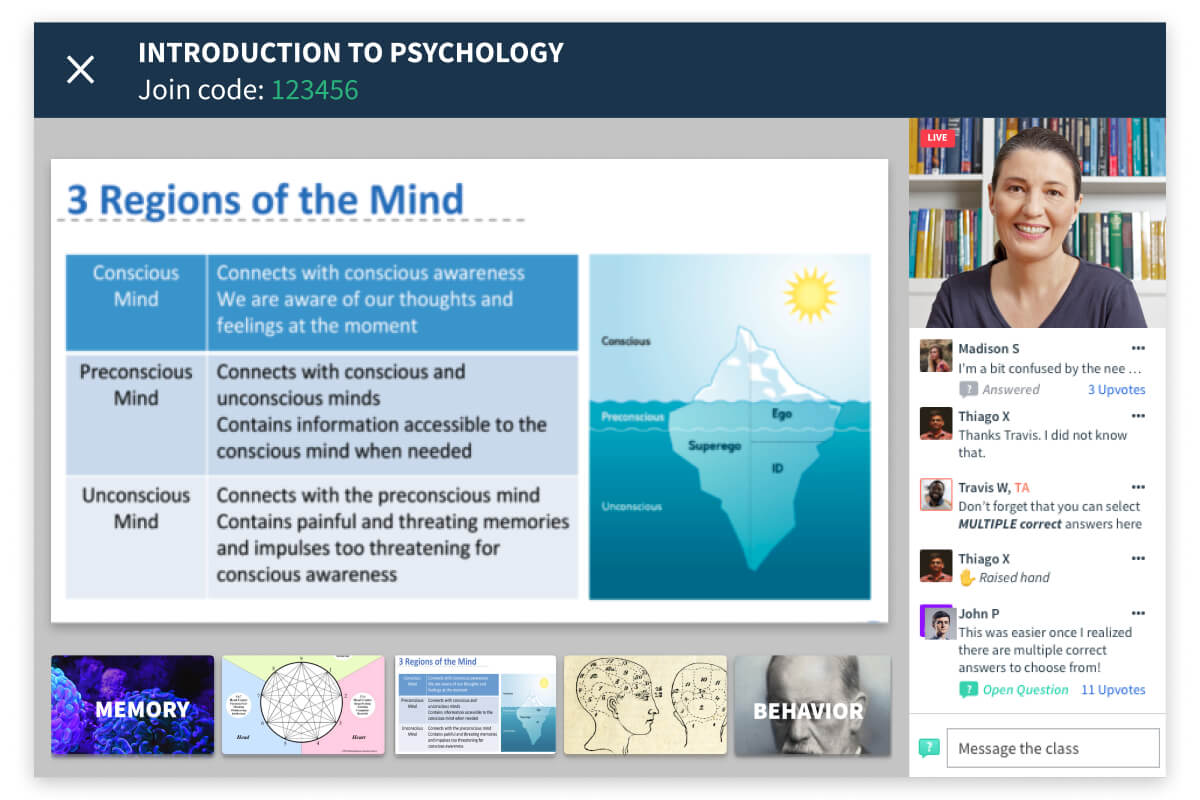Virtual classroom streaming