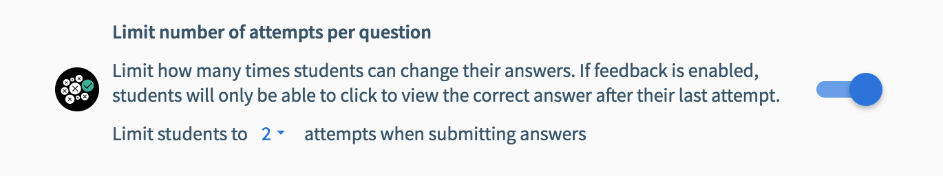 Limiting question attempts