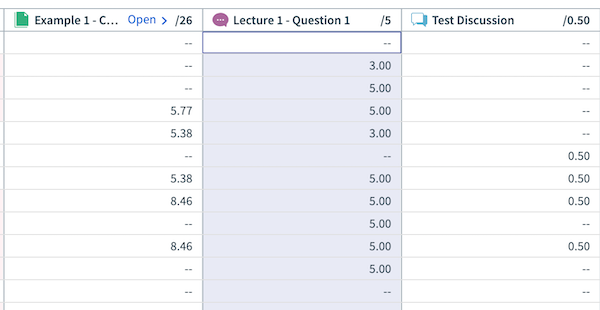 You can now copy and paste lists of grades with ease, like in a spreadsheet.