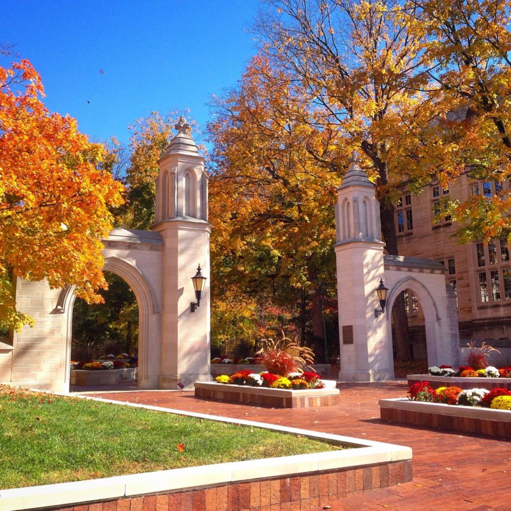 An image of an archway at Indiana University-Bloomington campus.