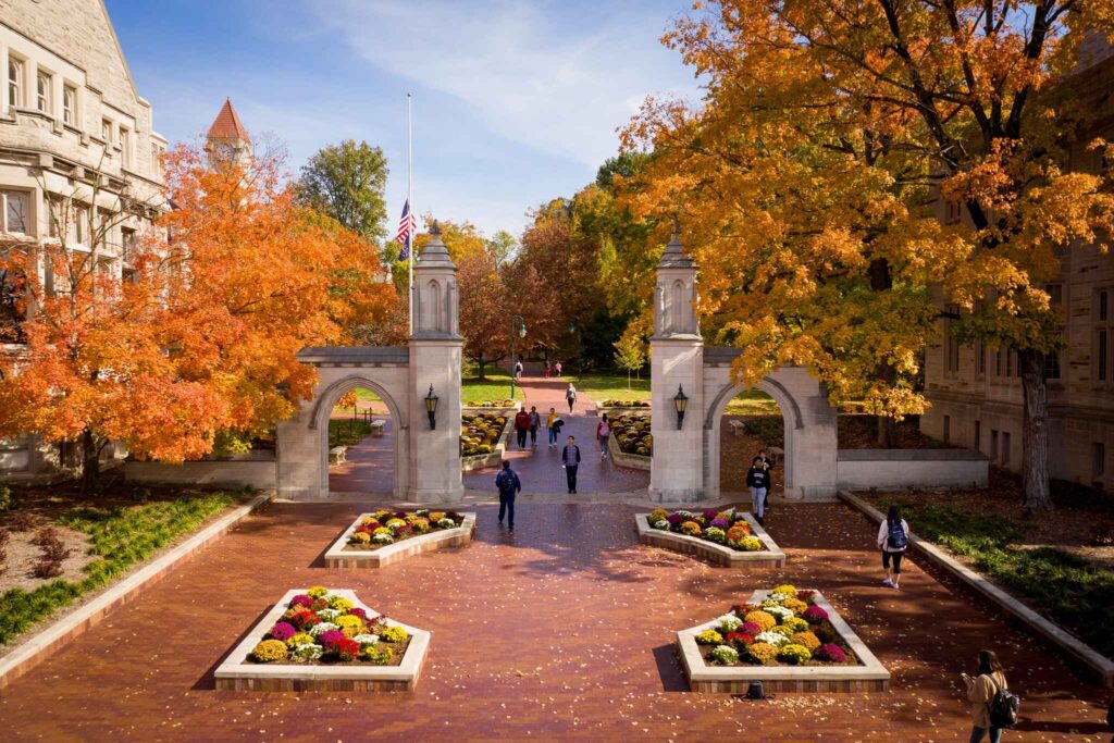 Indiana University is shown.