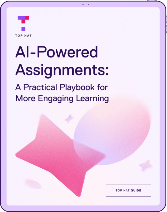 An image that reads: AI-Powered Assignments: A Practical Playbook for  More Engaging Learning