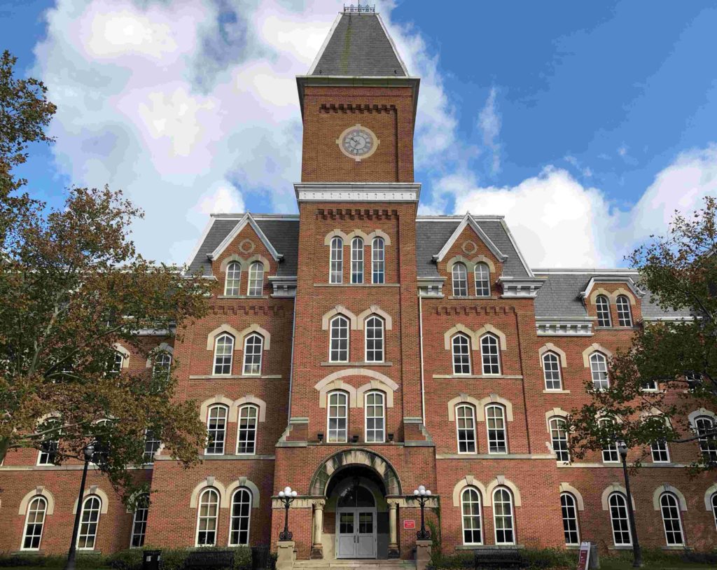 An image of a campus building at Ohio University is shown.